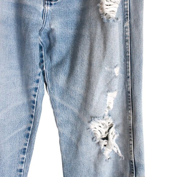 Wrangler Boyfriend Jeans 36x34 Organic Distressed Ripped Worn Blue Denim Destroy - Picture 3 of 10